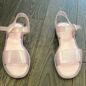 Mini Melissa Pink Glitter Mar Sandals